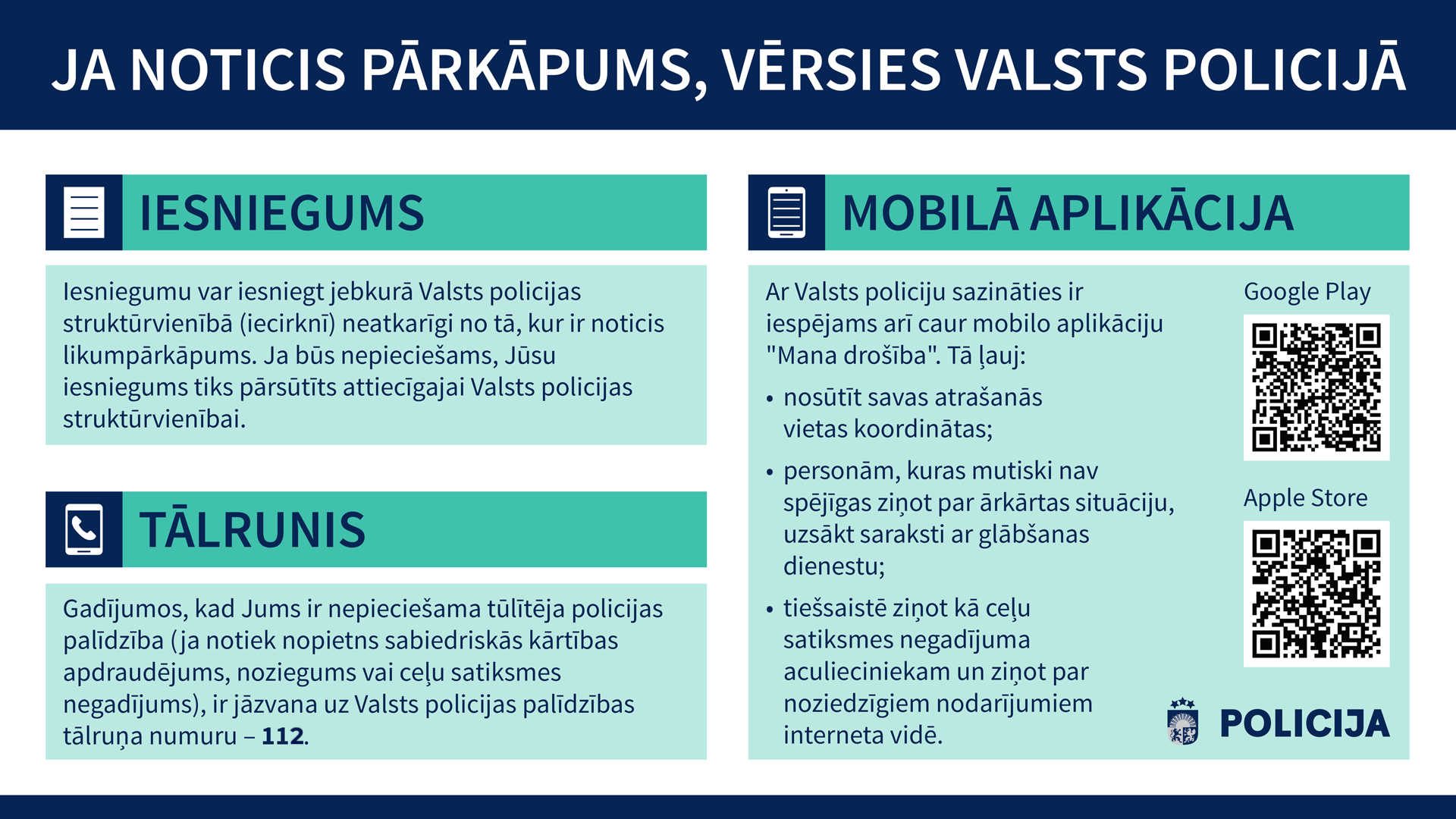 Vērsies Valsts policijā