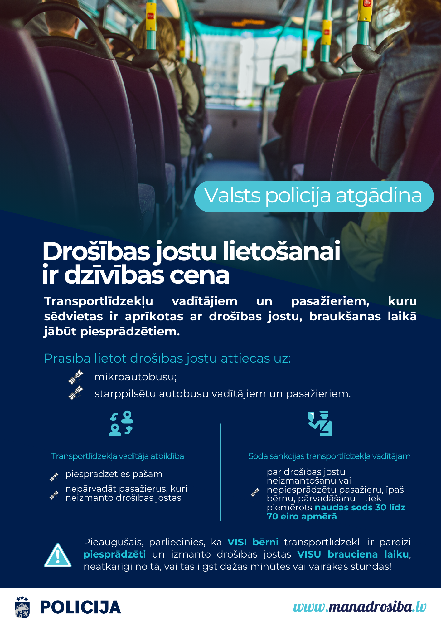 Drošības jostu lietošanai ir dzīvības cena